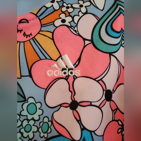 ADIDAS - Girls Size L/14 Floral Tricot Bomber Jacket - NWOT - Picture 5 of 8